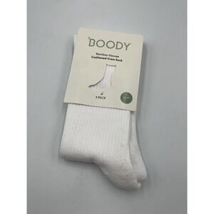 Boody Crew Socks Unisex 34-40 White Bamboo Viscose Cushioned Arch Support NWT